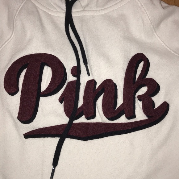 PINK white and maroon sweatshirt size xs - Picture 2 of 4